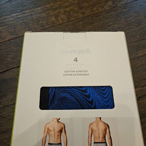 Papi Cotton Stretch Men's Boxer Briefs Size Medium 4 Pack Blue Gray Underwear - Picture 6 of 7